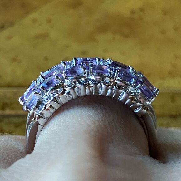 Rose de France Amethyst Sterling Silver Ring Size 7 - Picture 2 of 9